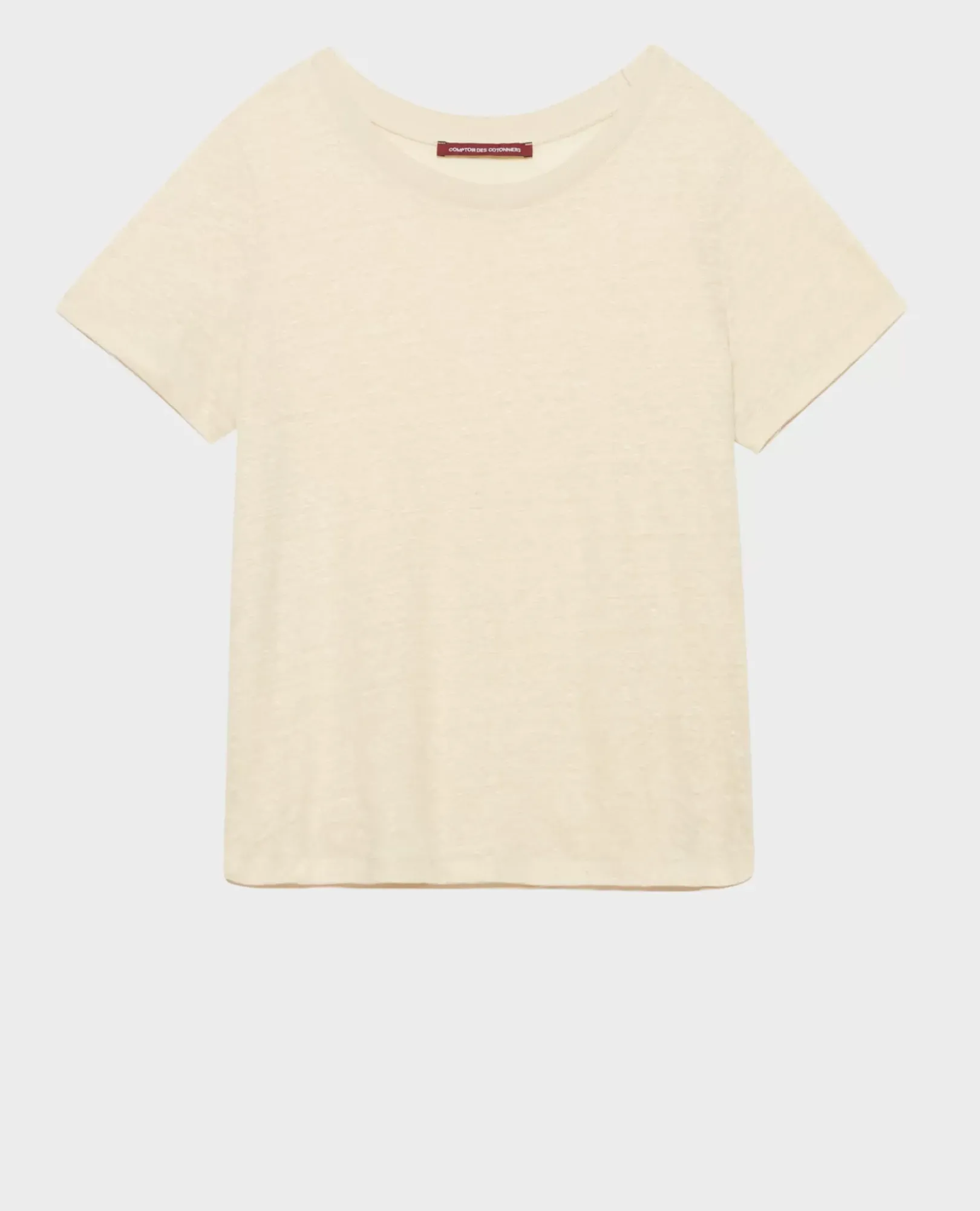Femme Comptoir des Cotonniers Amandine - T-Shirt Col Rond En Lin
