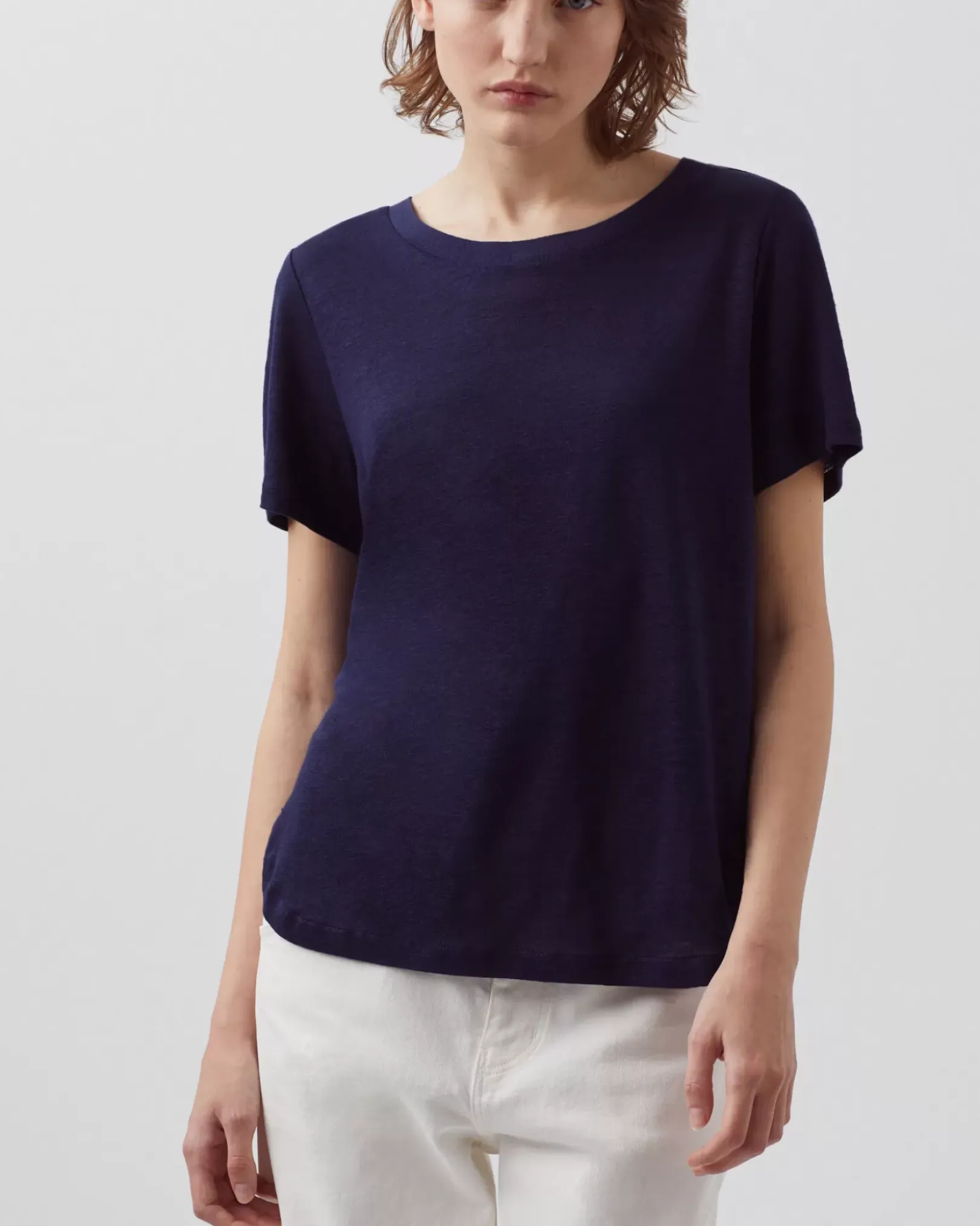 Femme Comptoir des Cotonniers Amandine - T-Shirt Col Rond En Lin
