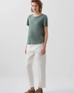 Femme Comptoir des Cotonniers Amandine - T-Shirt Col Rond En Lin