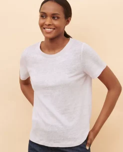 Femme Comptoir des Cotonniers Amandine - T-Shirt Col Rond En Lin