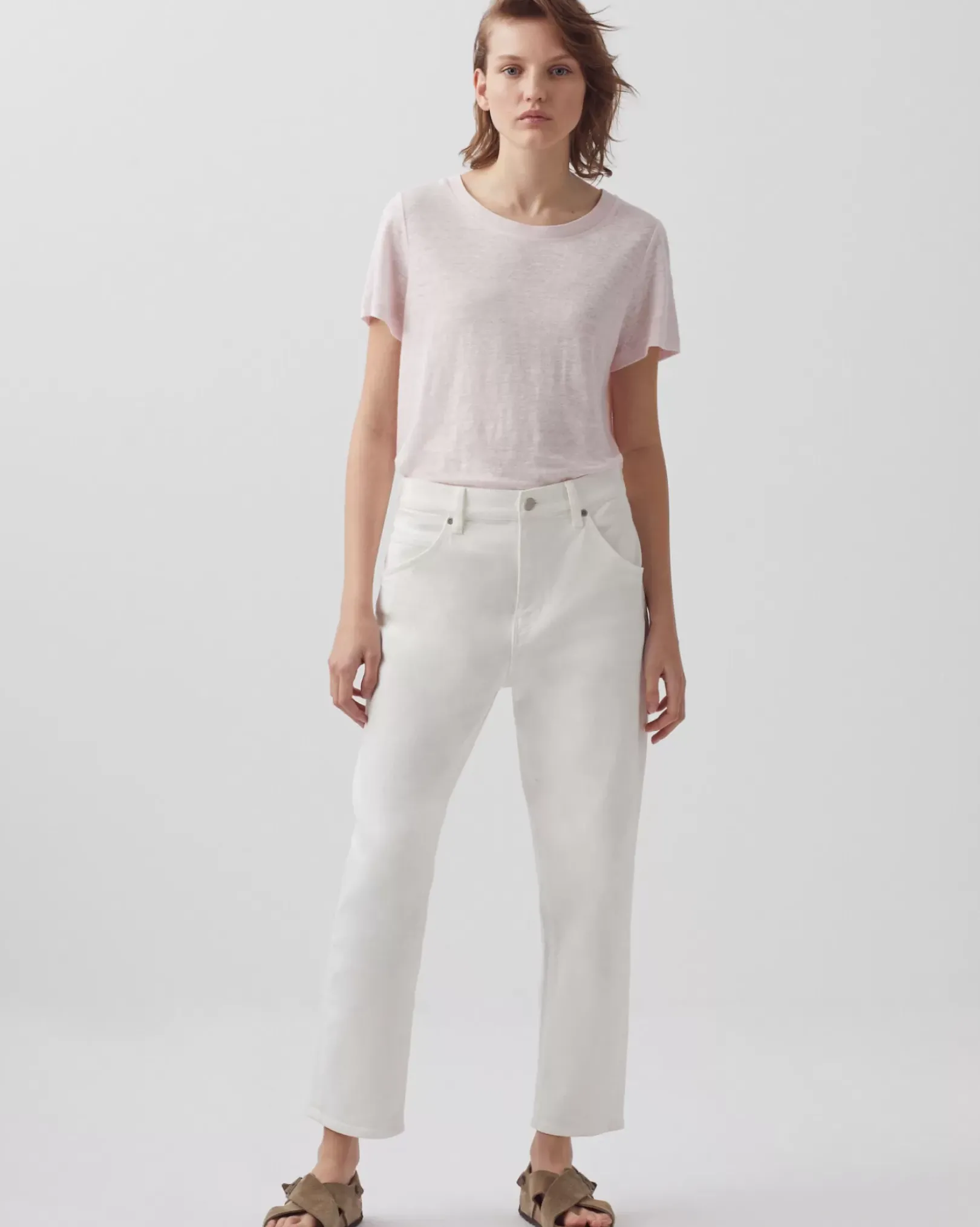 Femme Comptoir des Cotonniers Amandine - T-Shirt Col Rond En Lin