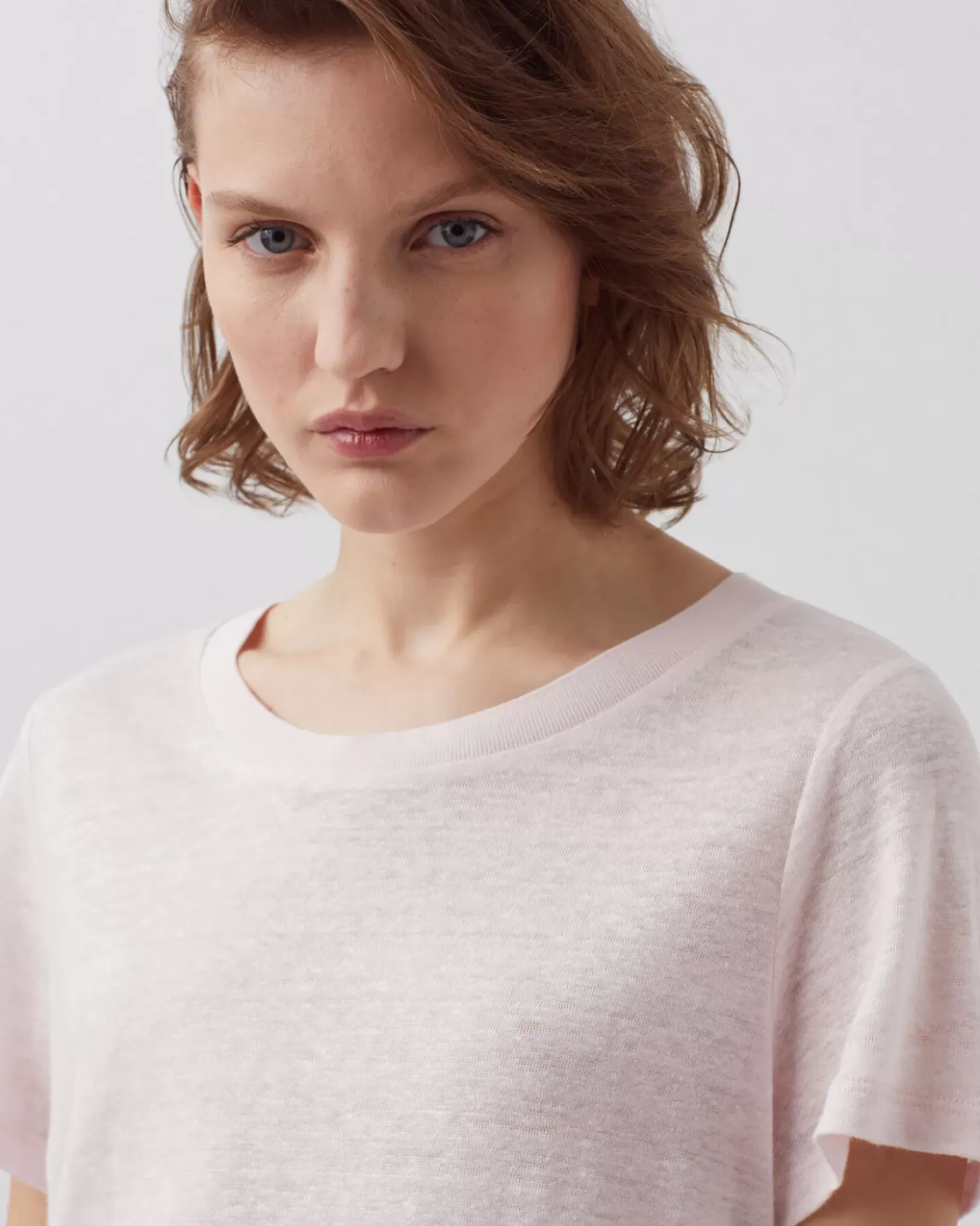 Femme Comptoir des Cotonniers Amandine - T-Shirt Col Rond En Lin
