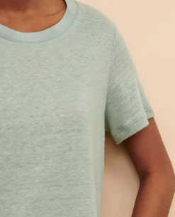 Femme Comptoir des Cotonniers Amandine - T-Shirt Col Rond En Lin