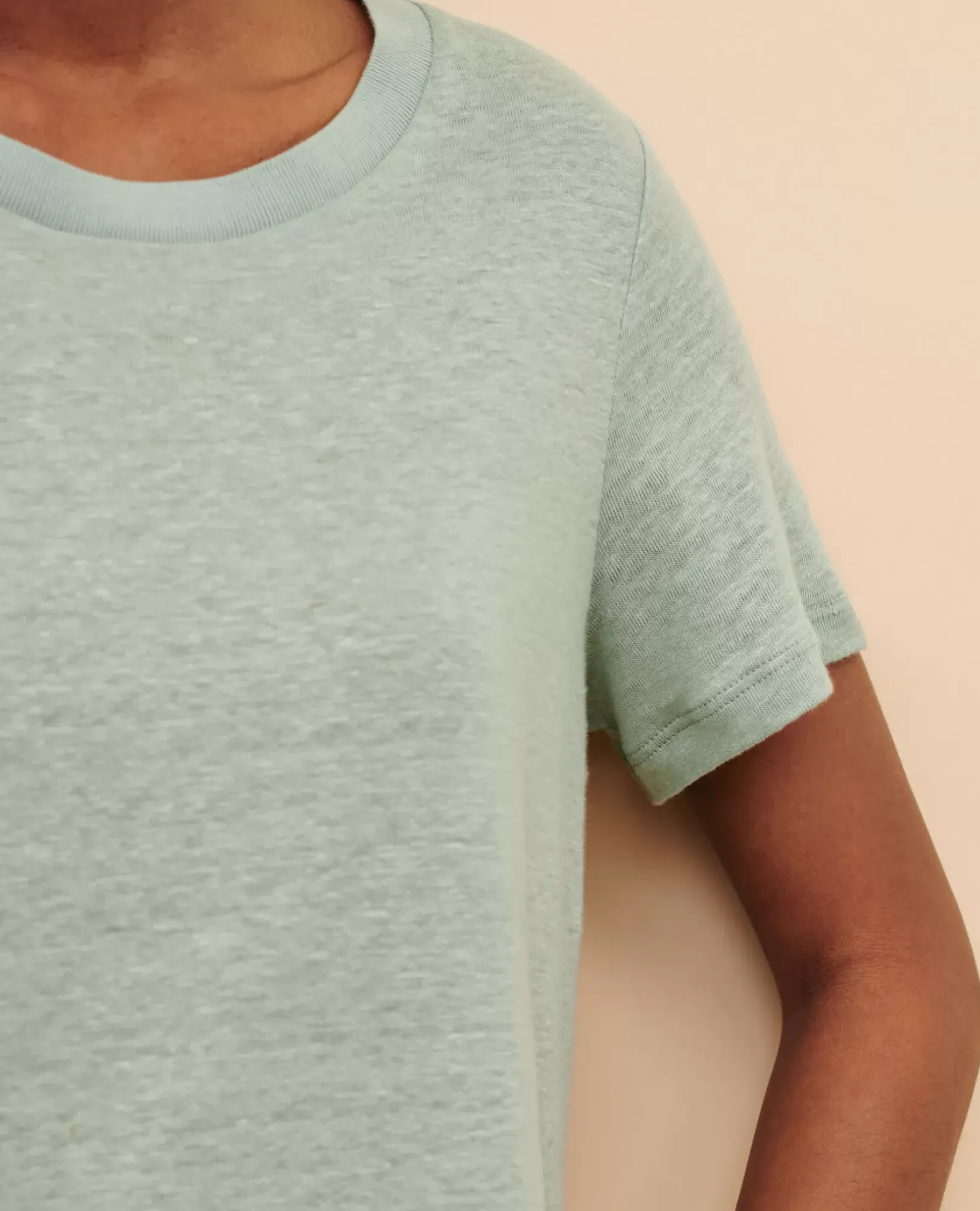 Femme Comptoir des Cotonniers Amandine - T-Shirt Col Rond En Lin
