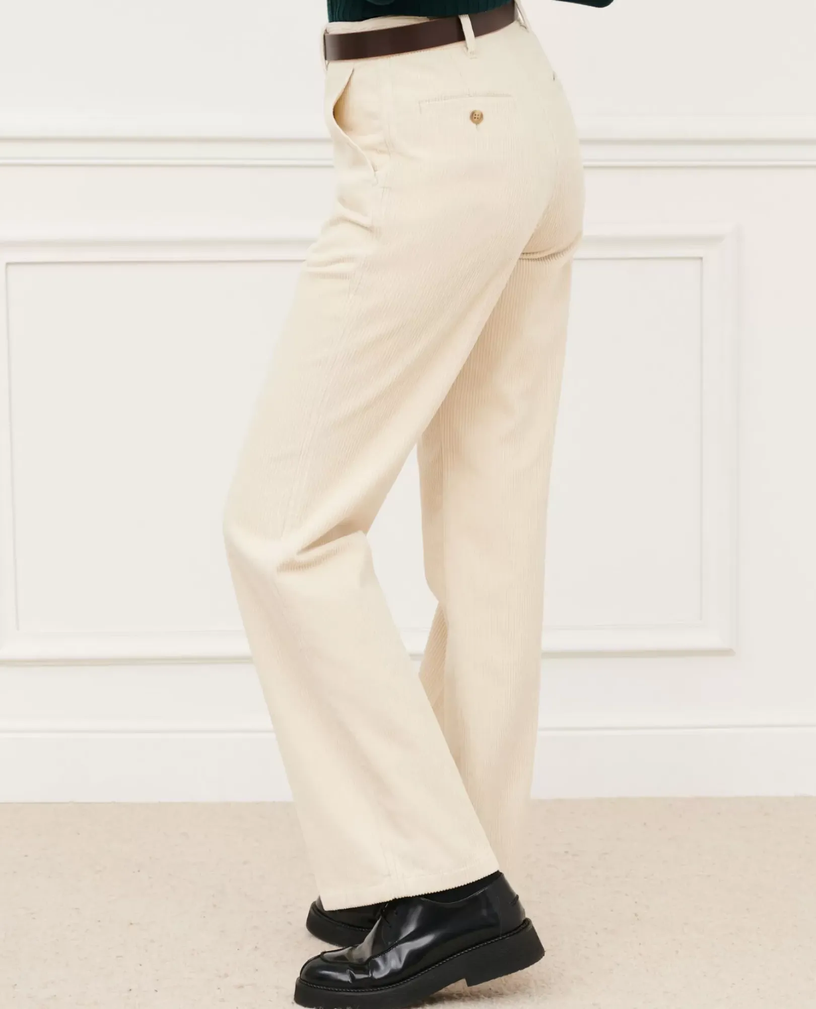 Femme Comptoir des Cotonniers Blandine - Pantalon Droit En Velours Cotele