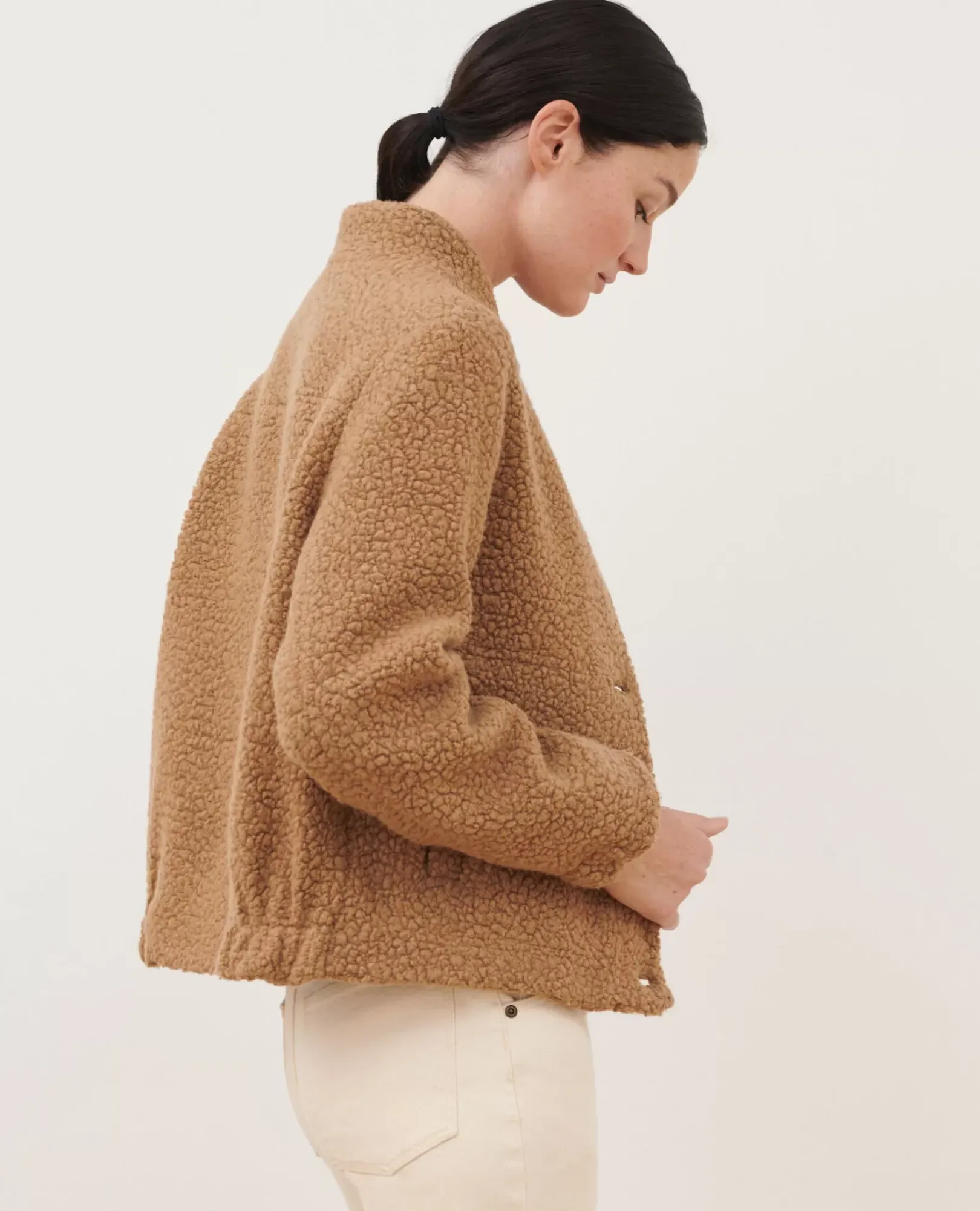 Femme Comptoir des Cotonniers Blouson Court En Laine Melangee