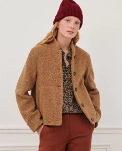 Femme Comptoir des Cotonniers Blouson Court En Laine Melangee