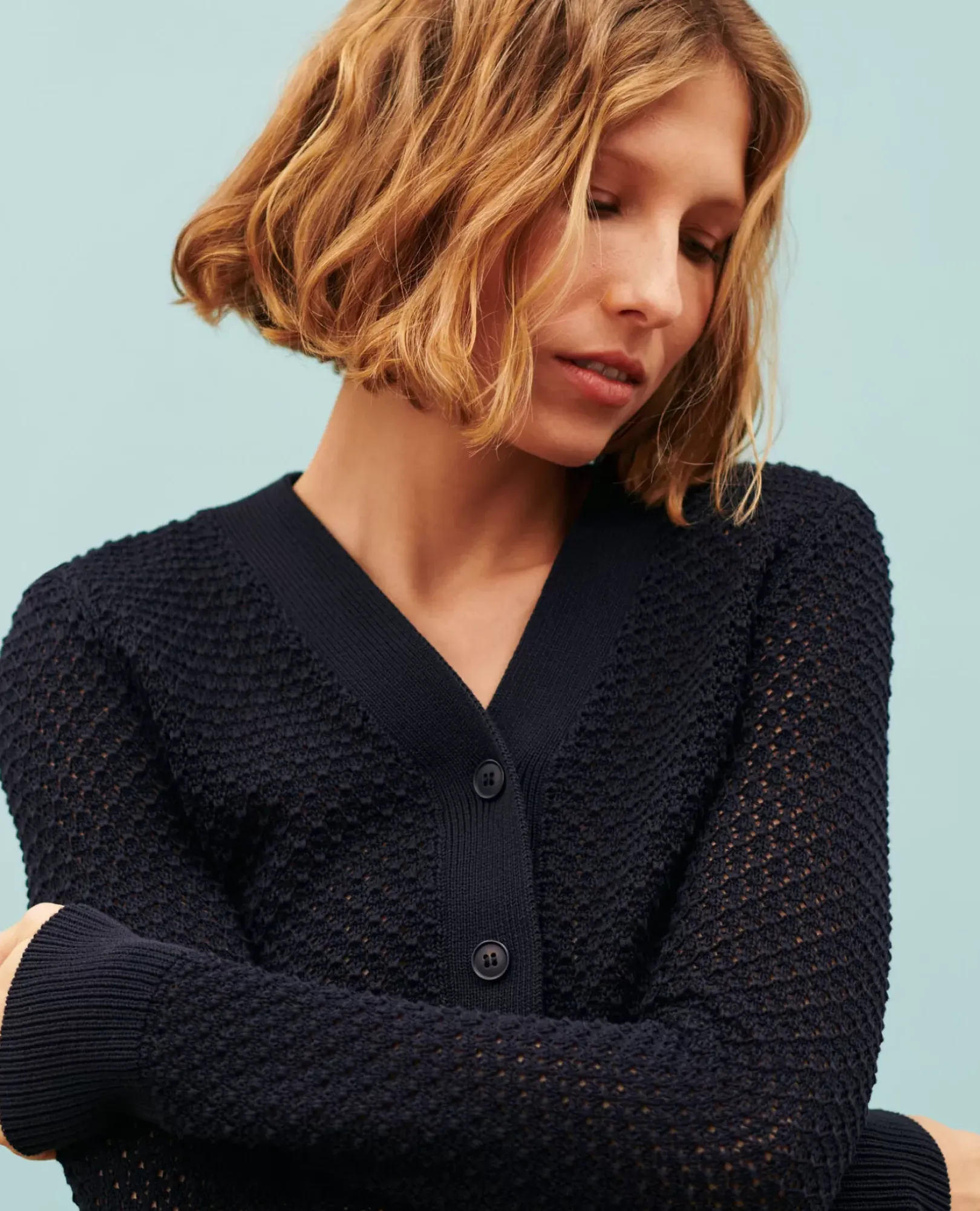 Femme Comptoir des Cotonniers Cardigan Ajoure En Coton