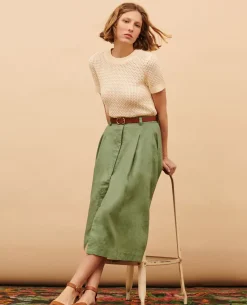 Femme Comptoir des Cotonniers Jupe Longue En Lin