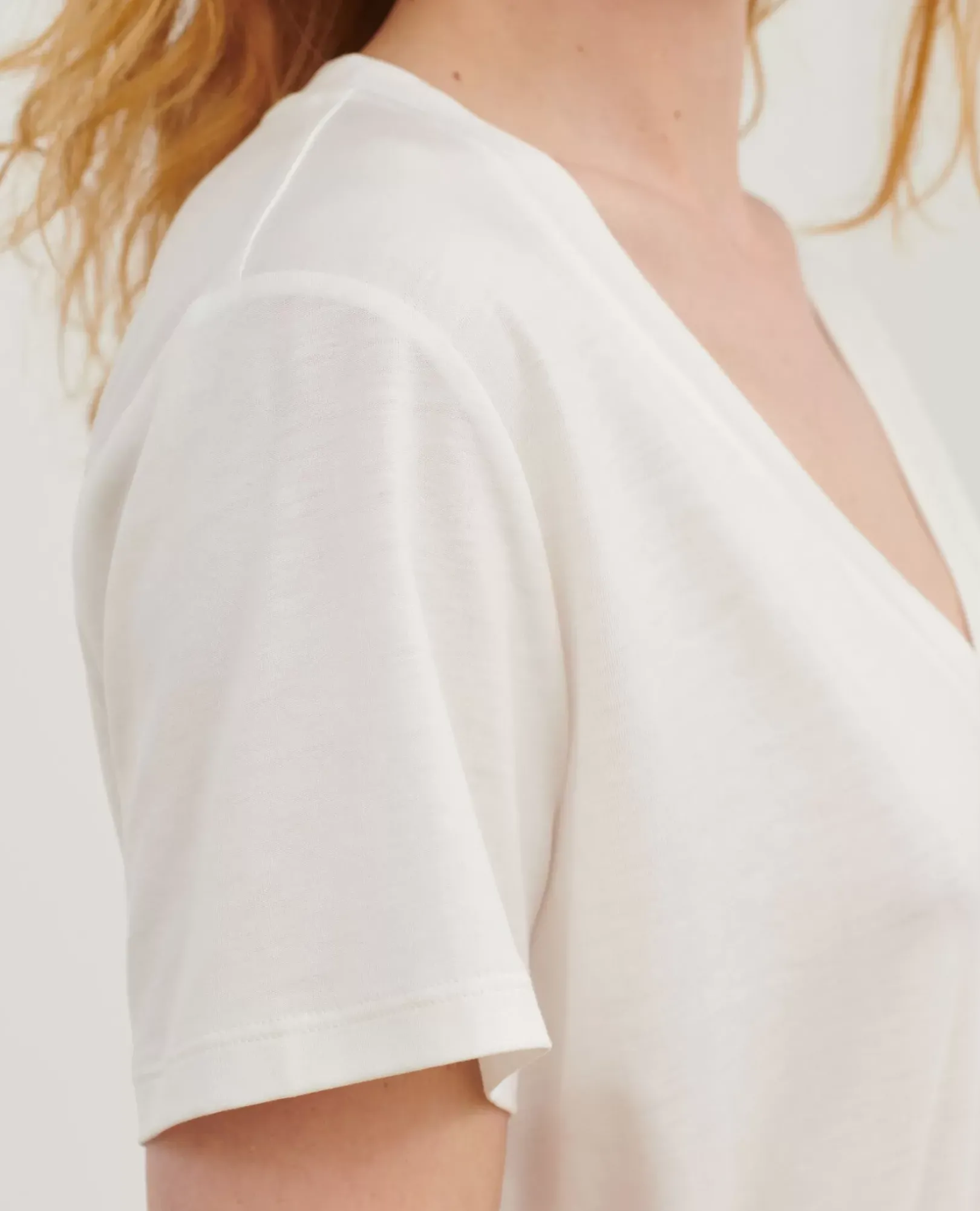 Femme Comptoir des Cotonniers Lea - T-Shirt Fluide Col V