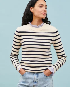 Femme Comptoir des Cotonniers Maddy - Pull Marin En Laine Merinos