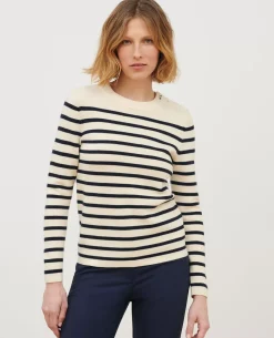 Femme Comptoir des Cotonniers Maddy - Pull Marin En Laine Merinos