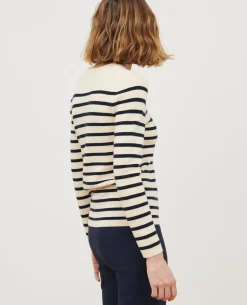 Femme Comptoir des Cotonniers Maddy - Pull Marin En Laine Merinos