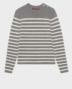 Femme Comptoir des Cotonniers Maddy - Pull Marin En Laine Merinos