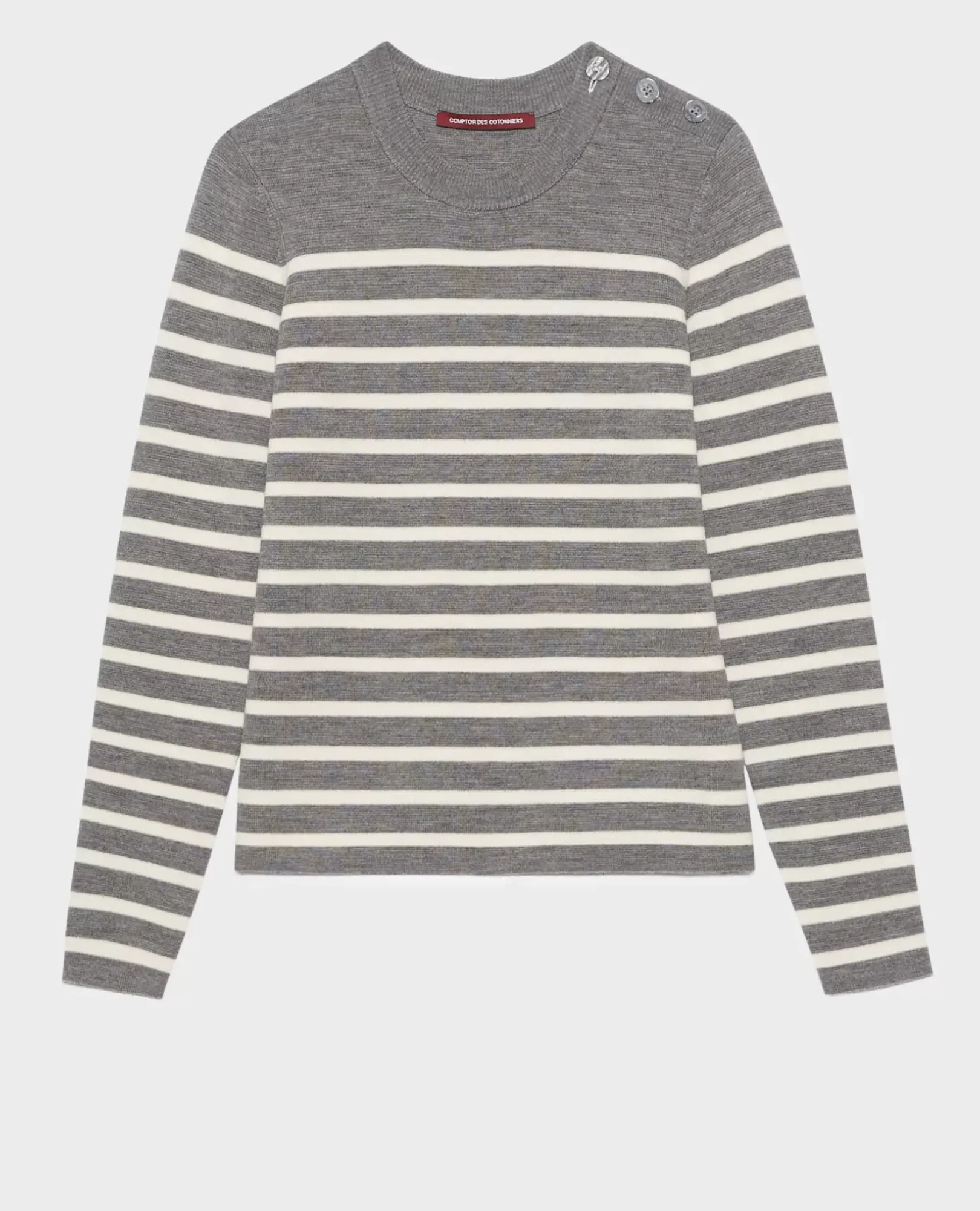 Femme Comptoir des Cotonniers Maddy - Pull Marin En Laine Merinos