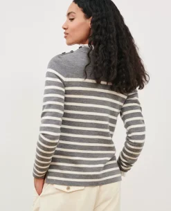 Femme Comptoir des Cotonniers Maddy - Pull Marin En Laine Merinos