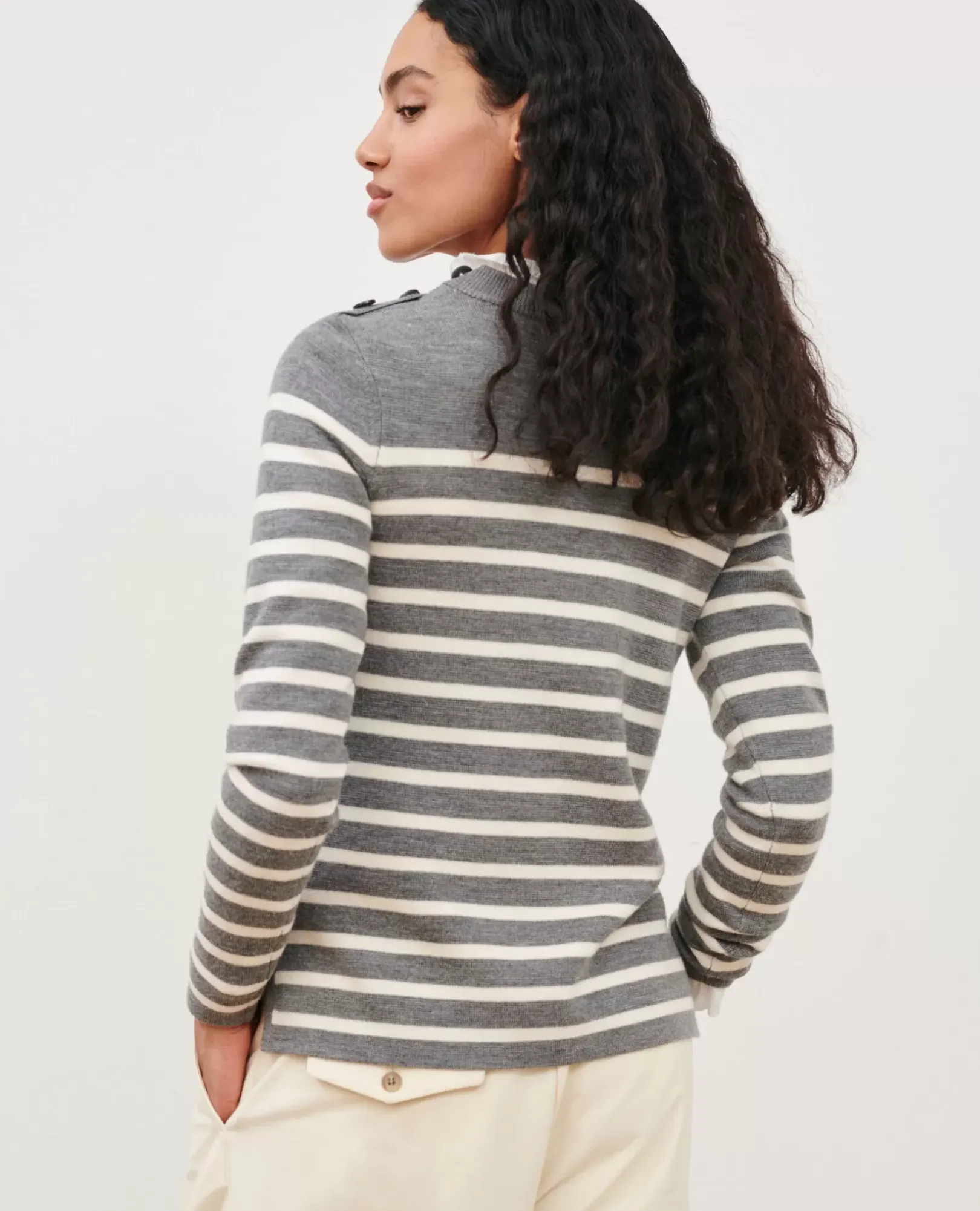 Femme Comptoir des Cotonniers Maddy - Pull Marin En Laine Merinos