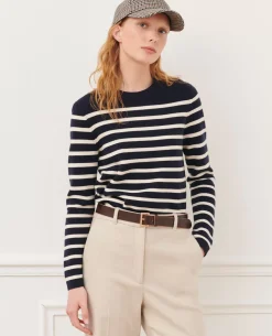 Femme Comptoir des Cotonniers Maddy - Pull Marin En Laine Merinos