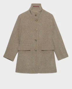 Femme Comptoir des Cotonniers Manteau Court En Laine Melangee