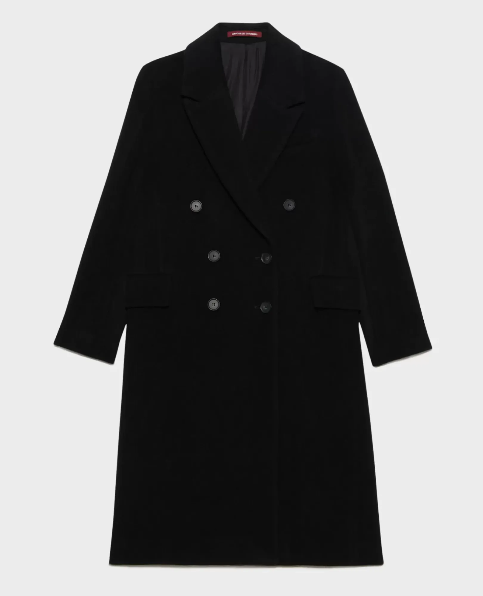 Femme Comptoir des Cotonniers Manteau Long En Laine Melangee