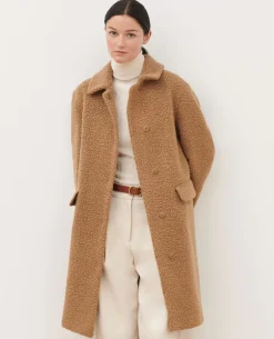 Femme Comptoir des Cotonniers Manteau Long En Laine Melangee