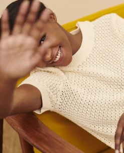 Femme Comptoir des Cotonniers Pull A Manches Courtes En Coton