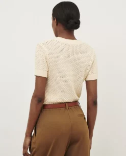 Femme Comptoir des Cotonniers Pull A Manches Courtes En Coton