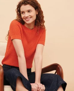 Femme Comptoir des Cotonniers Pull A Manches Courtes En Coton