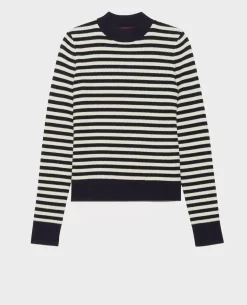 Femme Comptoir des Cotonniers Pull A Rayures En Laine Merinos