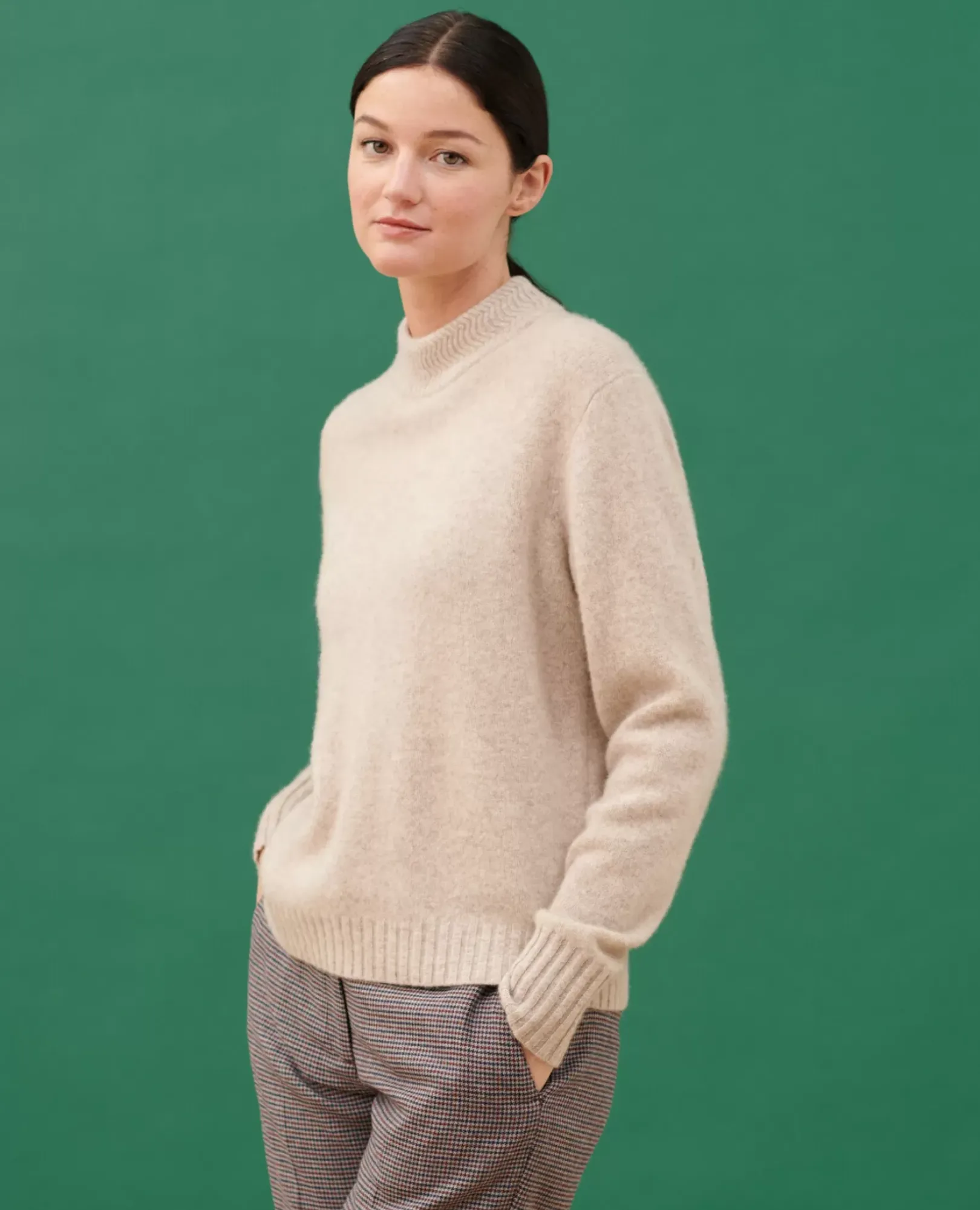 Femme Comptoir des Cotonniers Pull Col Montant En Cachemire