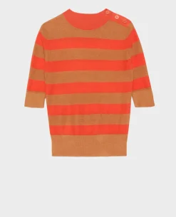 Femme Comptoir des Cotonniers Pull Manches Courtes En Lin