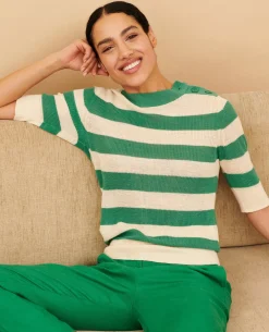 Femme Comptoir des Cotonniers Pull Manches Courtes En Lin