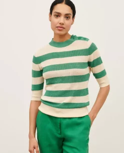 Femme Comptoir des Cotonniers Pull Manches Courtes En Lin