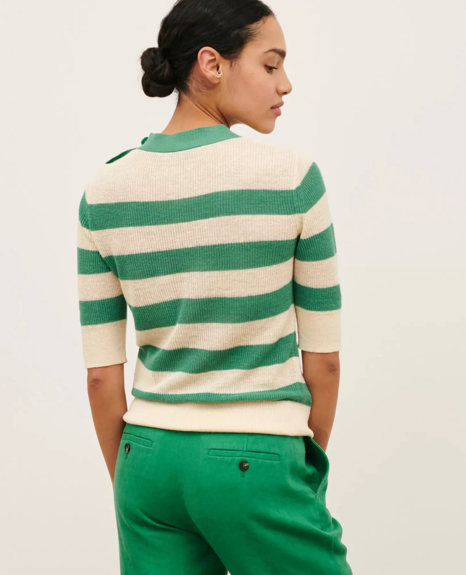Femme Comptoir des Cotonniers Pull Manches Courtes En Lin