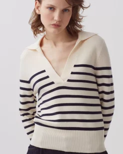 Femme Comptoir des Cotonniers Pull Mariniere En Laine Merinos