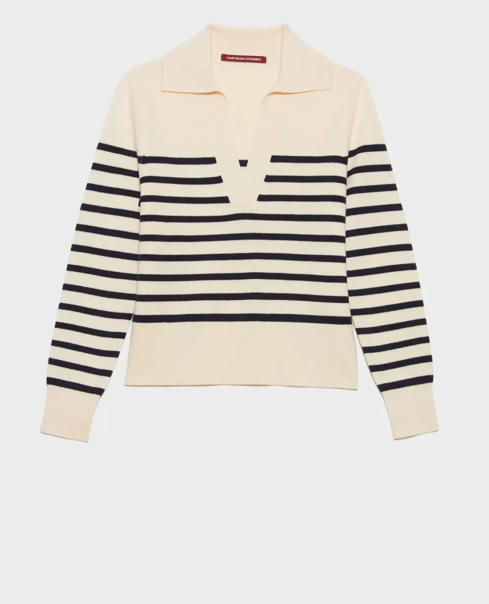 Femme Comptoir des Cotonniers Pull Mariniere En Laine Merinos