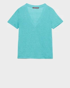 Femme Comptoir des Cotonniers Sarah - T-Shirt Col V En Lin