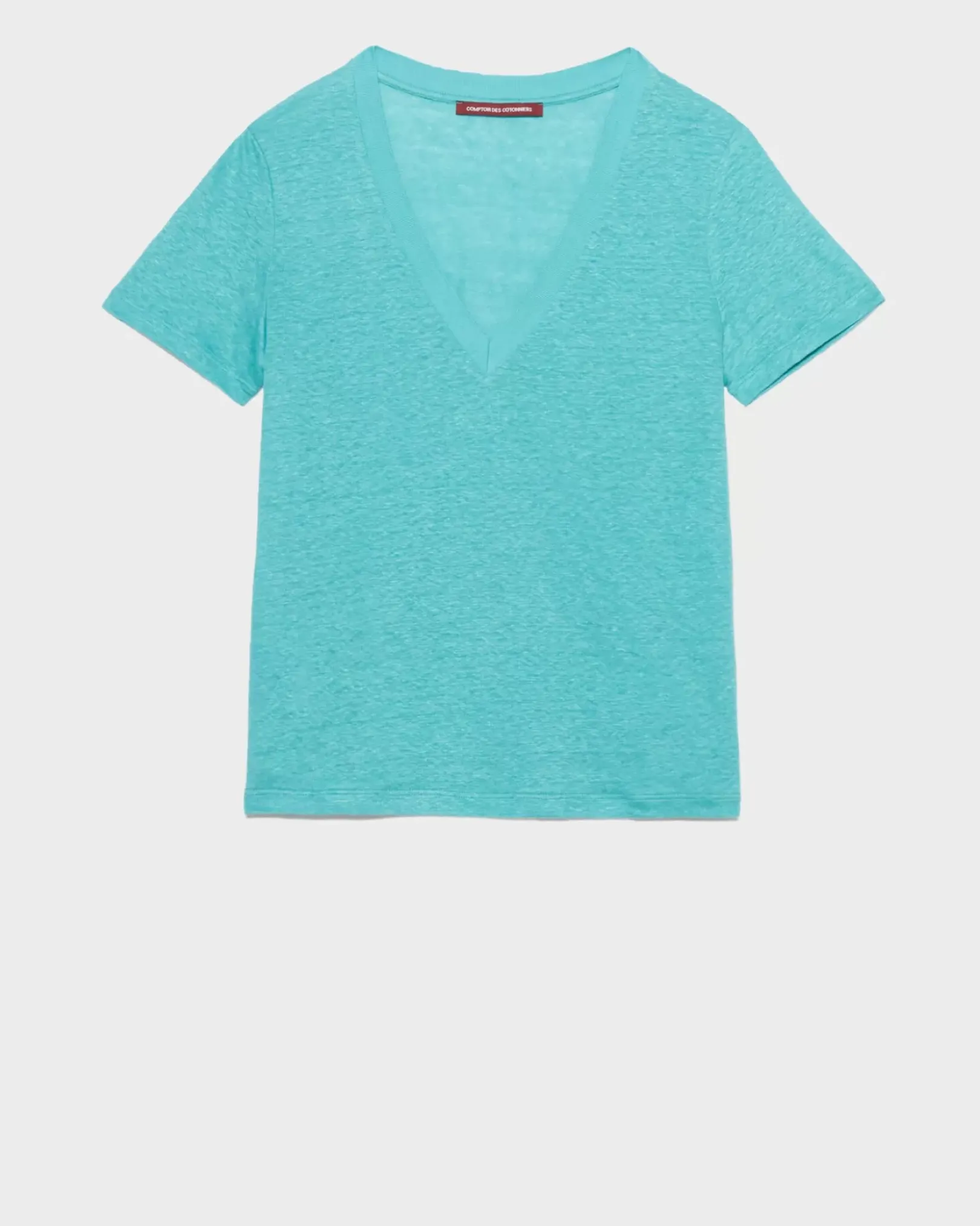 Femme Comptoir des Cotonniers Sarah - T-Shirt Col V En Lin
