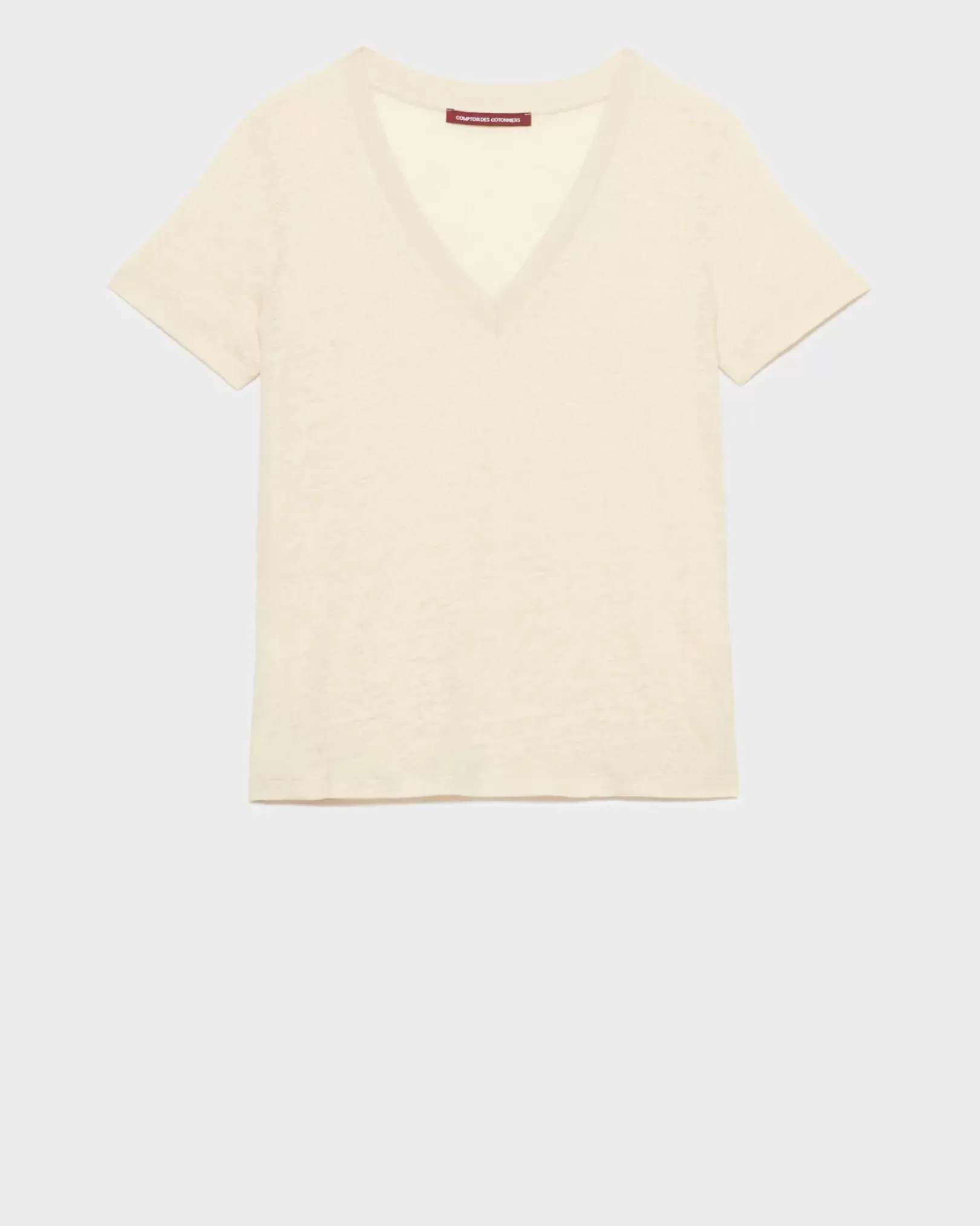 Femme Comptoir des Cotonniers Sarah - T-Shirt Col V En Lin