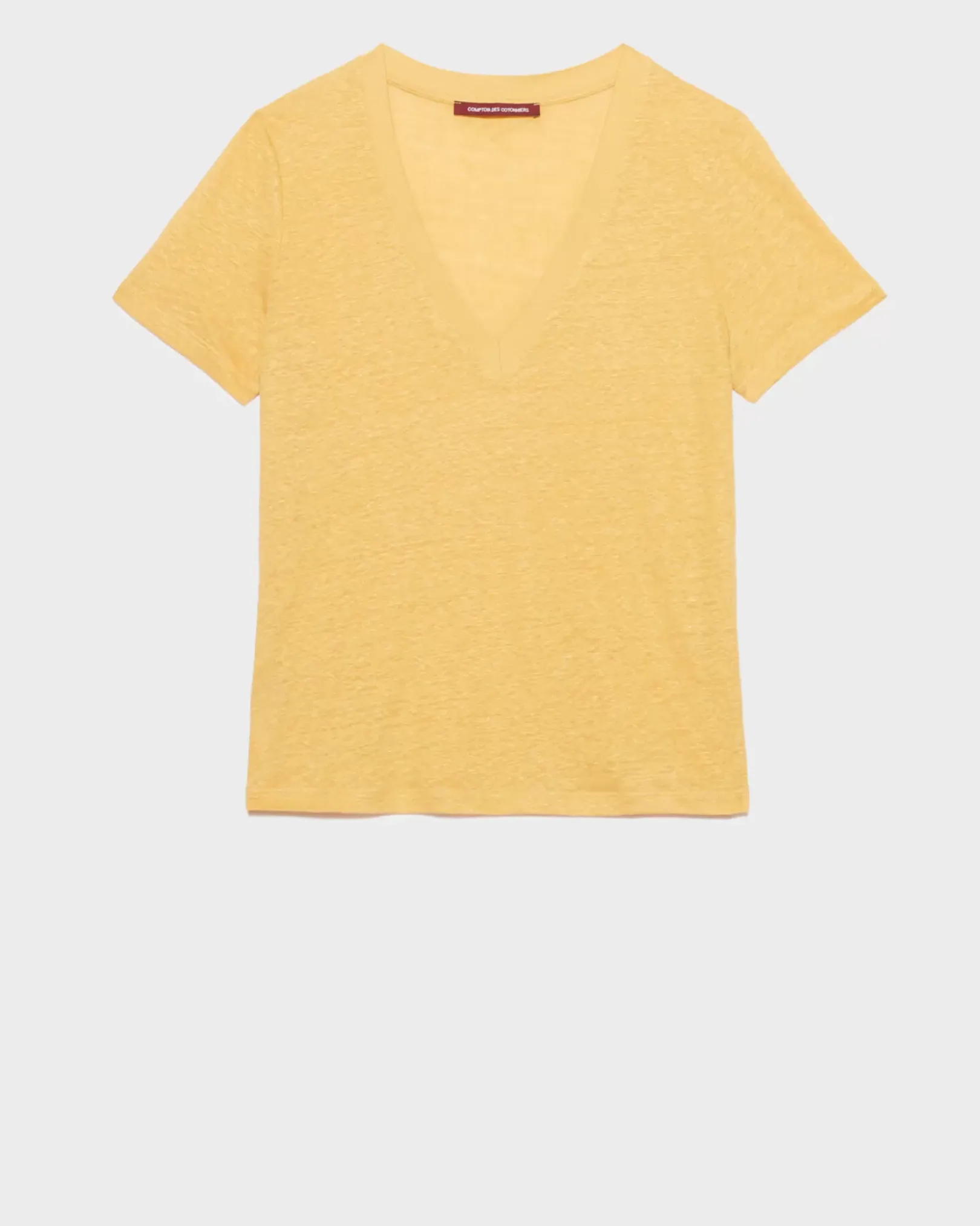 Femme Comptoir des Cotonniers Sarah - T-Shirt Col V En Lin