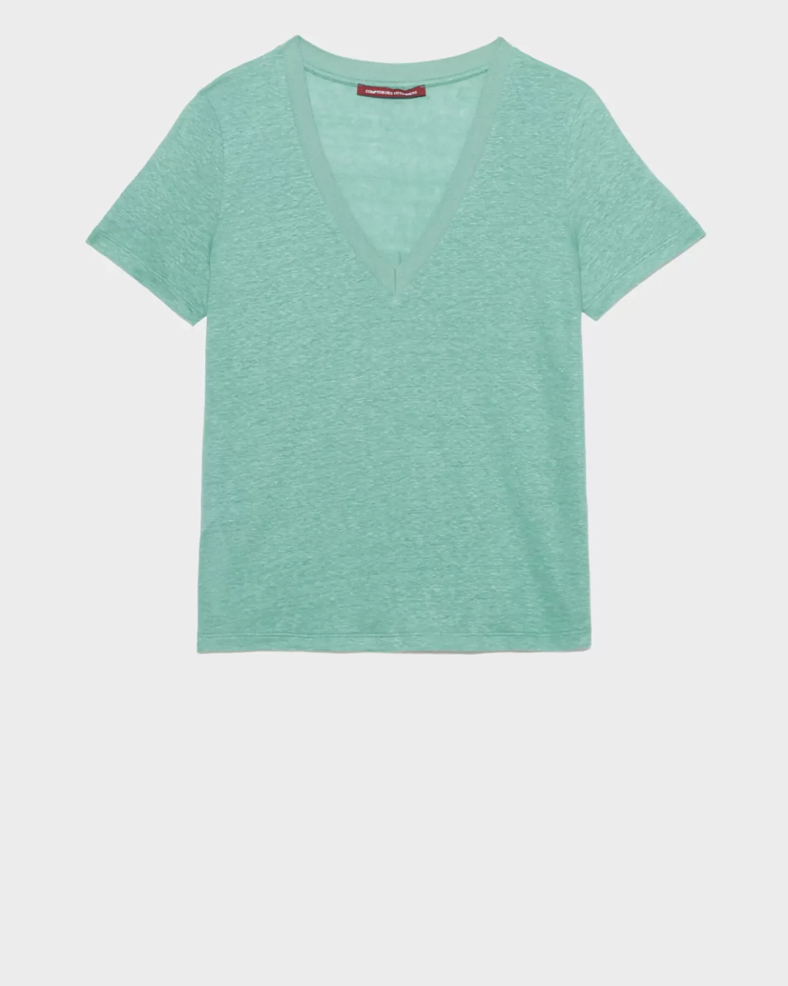 Femme Comptoir des Cotonniers Sarah - T-Shirt Col V En Lin