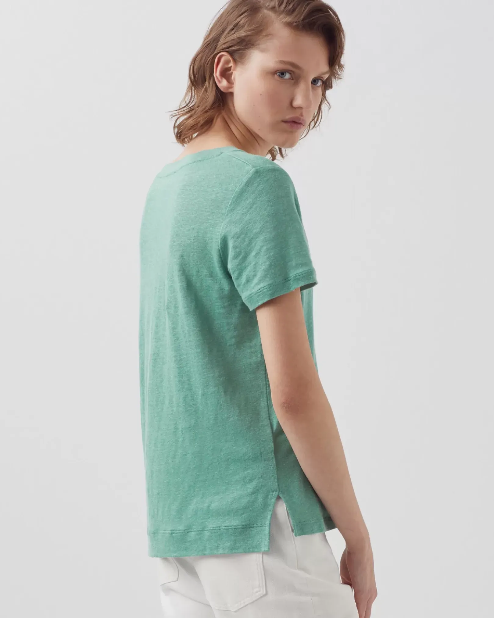 Femme Comptoir des Cotonniers Sarah - T-Shirt Col V En Lin