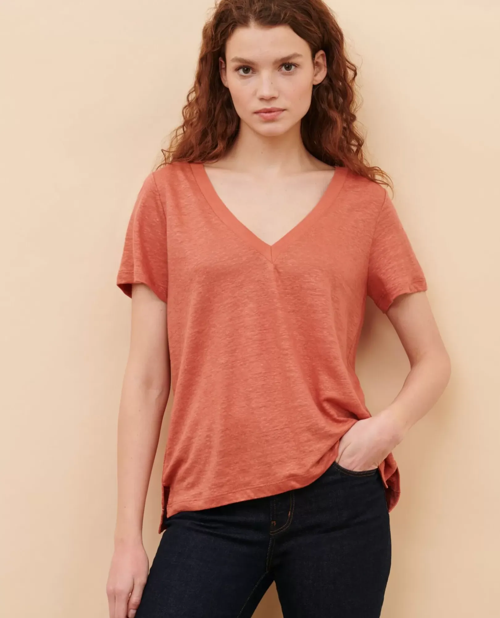Femme Comptoir des Cotonniers Sarah - T-Shirt En Lin