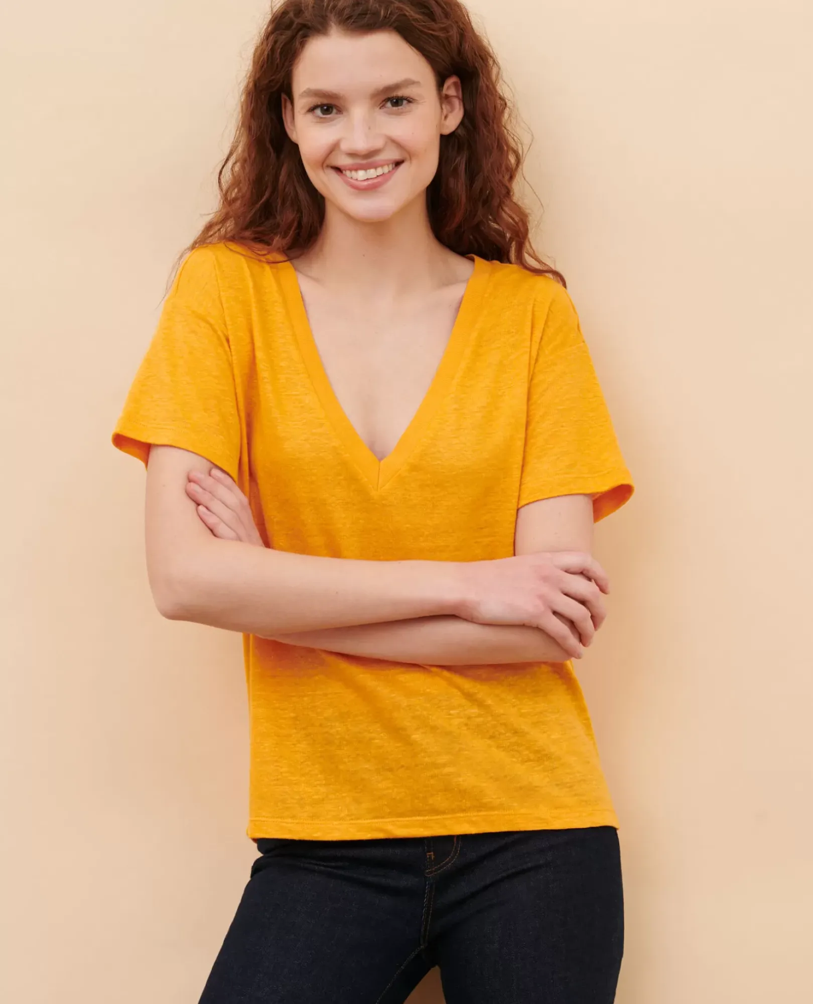 Femme Comptoir des Cotonniers Sarah - T-Shirt En Lin
