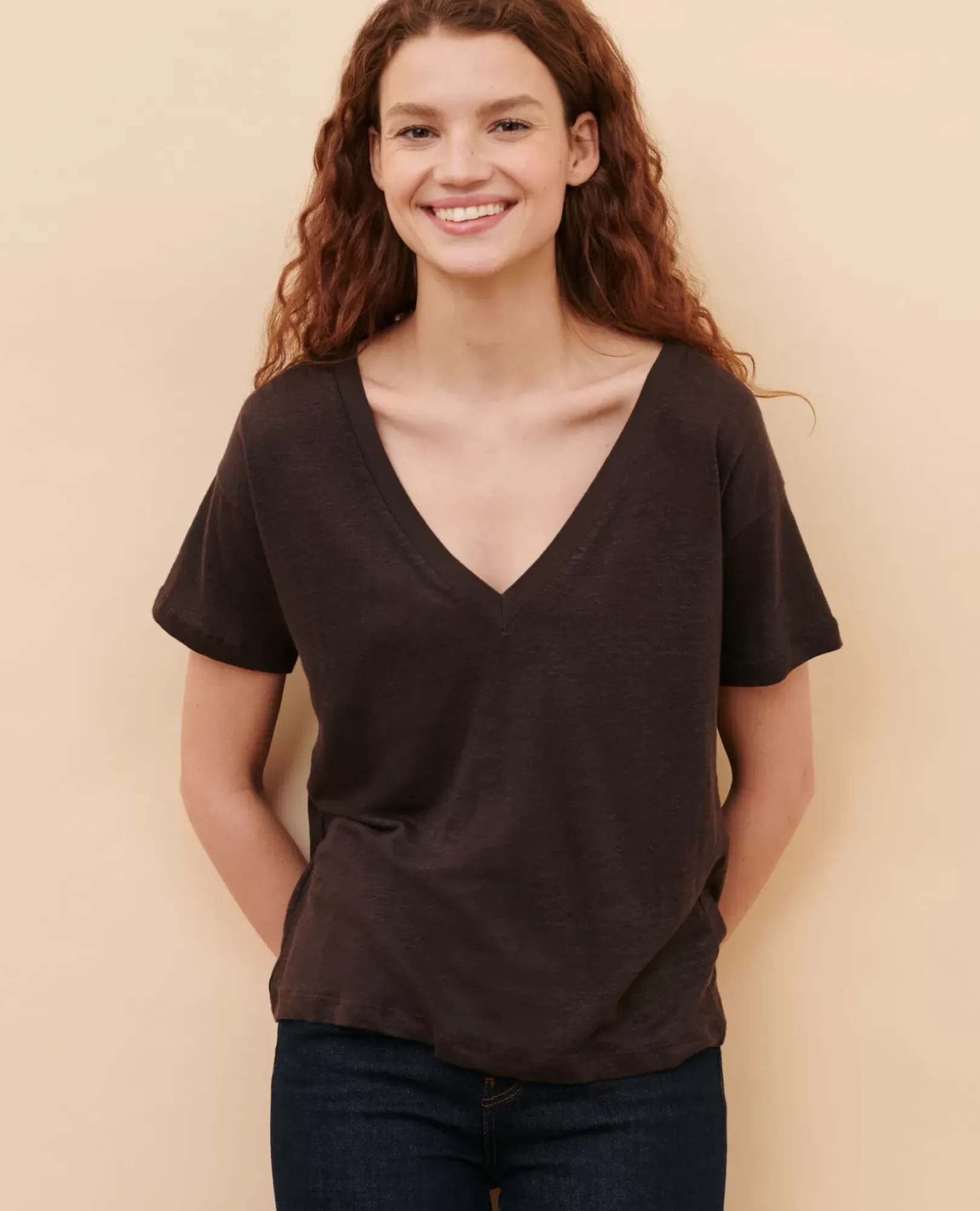 Femme Comptoir des Cotonniers Sarah - T-Shirt En Lin