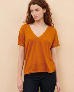 Femme Comptoir des Cotonniers Sarah - T-Shirt En Lin