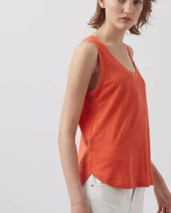 Femme Comptoir des Cotonniers T-Shirt Sans Manches En Lin