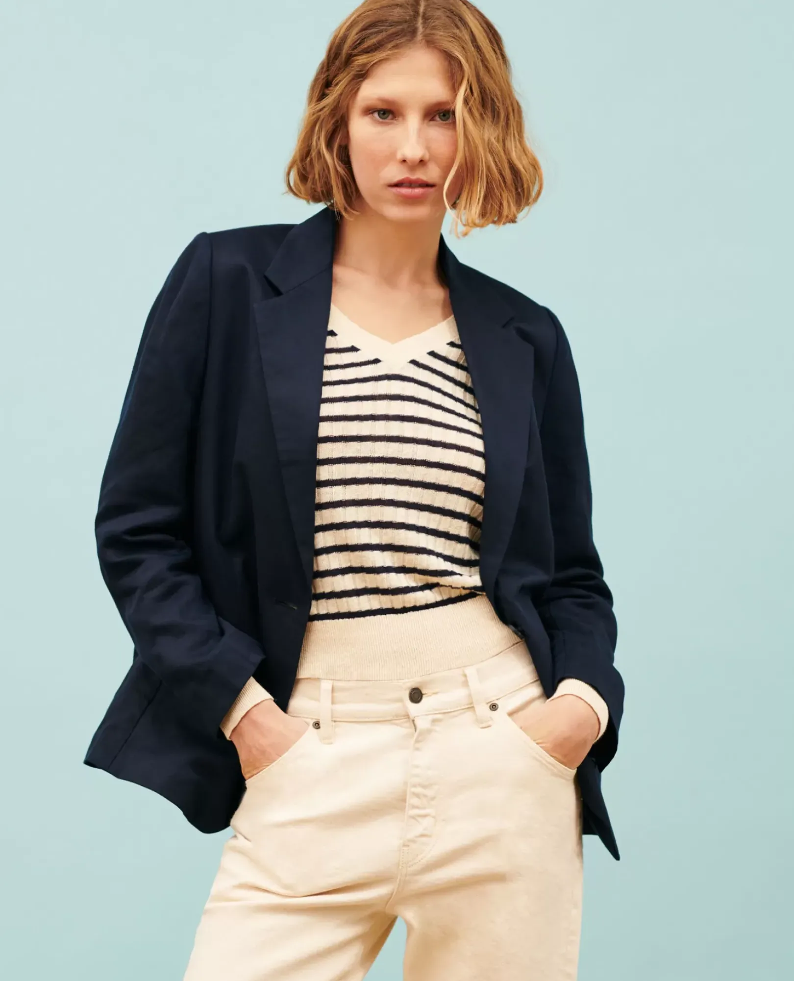 Femme Comptoir des Cotonniers Veste De Blazer En Lin Melange